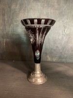 Vase silver & crystal 1930’s / Váza ezüst & kristály 1930-as évek