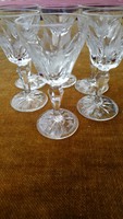 Old liqueur glass set, four pieces! Hair-thin polished glass is a rarity!