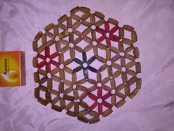 Vintage placemat - painted from laced wooden beads