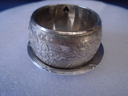 Handmade Empire Silver Plated Napkin Ring with Small Double Tray, Rugged 42 Grams