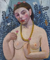 Paula Becker - self portrait with necklace - reprint