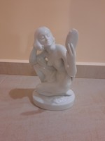 Fehér Herendi porcelán Tükrös Nő, női akt figura