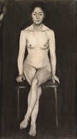 Paula Becker - sitting nude - reprint