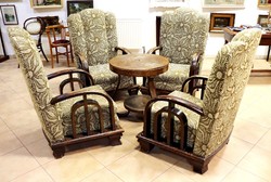 Armchair set attributed to Lajos Kozma with matching table