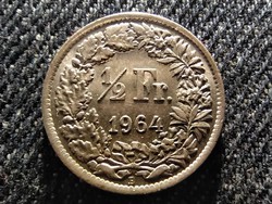 Svájc .835 ezüst 1/2 Frank 1964 B (id26546)