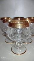 Murano medici gold gold edged polished cognac glass crystal glass set