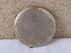 Antique, silver, monogrammed powder, powder box