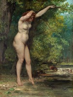 Gustave courbet - young bath - reprint