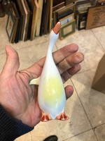 Hollóház porcelain goose statue, 10 cm in size, flawless.
