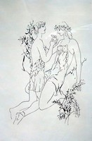 Charles Reich: daphnis and khloé iii. - Beautiful signed screen print