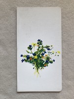 Postatiszta kinyithatós Virágos képeslap, rajzos levelezőlap - Gonda Zsuzsa rajz