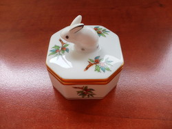 Herend porcelain rabbit pliers jewelry holder, bunny ring holder