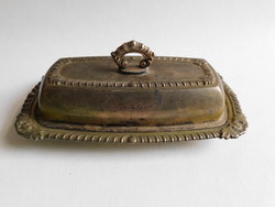 Antique silver-plated butter holder