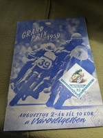 Régi autó motor Grand prix 1959 (füzet)