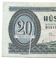 20 forint 1975 nyomdahibás nyomda hibás bankjegy papír gyűrődés