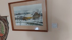 Szalóky Sándor szép festménye 54x70 cm