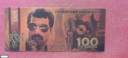 Színes, aranyozott, plasztik ,,The Queen,, 100 rubel