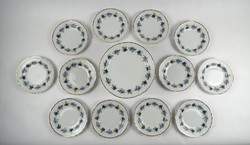 1I496 Szeder mintás Hollóházi porcelán 12 személyes süteményes készlet