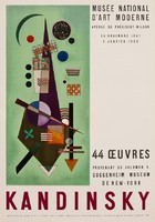 Kandinsky Kandinszkij Párizs 1957 kiállítási plakát, modern reprint, orosz absztrakt festmény