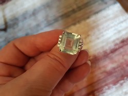 12 ct Akvamarin 0.20ct gyémántokkal 14.kr.fehérarany gyűrű