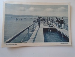 D189536 old postcard from Balatonszárszó beach bath pu 1943