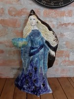 Hatalmas kerámia hölgy, tünde, varázslónő x