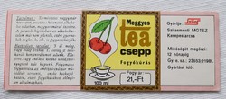 Retro matrica Meggyes tea csepp fogyókúrás Szilas MGTSZ Kerepestarcsa
