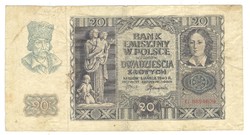 20 zloty zlotych 1940 Lengyelország német megszállás