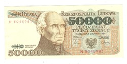 50000 zloty zlotych 1989 Lengyelország 3.