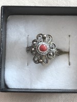 Filigrán antik ezüst gyűrű