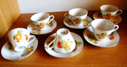 6 Personal fruit pattern cup + saucer xx