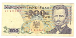 200 zloty zlotych 1986 Lengyelország 1.