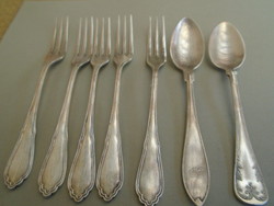 Very antique larger cake fork with 2 coffee spoons super demanding pieces