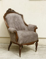 Antik felújított kisasszony fotel gurulós provence vintage stílus