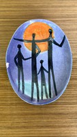 Zsuzsa Györgyey / the family decorative plate applied arts ceramic wall bowl, wall decoration