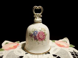 Hollóházi porcelán nagy csengő virág festéssel