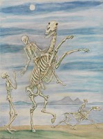Nils dardel - skeleton on horseback - reprint