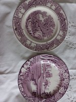 Lila dekoros fajansz tányérok
