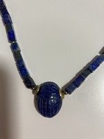 Eladó valódi lápisz lazuli nyaklánc Szkarabeusz bogár, egyiptomi