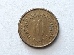 10 Para 1991 érme - Jugoszláv 10 para 1991 külföldi pénzérme
