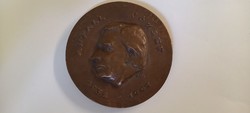 Madarassy walter: Antall Joseph, huge bronze plaque. Extremely rare!