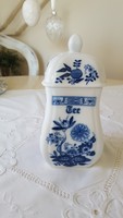 Cobalt blue onion pattern, Japanese porcelain tea holder, spice holder