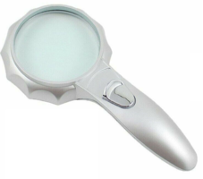 Silver led magnifying glass