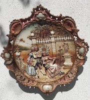 Gyönyörű különleges antik Terrakotta-keràmia óriási falitàl.1800-as évek,53 cm.