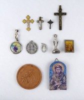 1I128 old mixed religious relics package 11 pieces