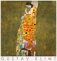 Gustav Klimt Remény 1908 bécsi szecesszió art nouveau művészeti plakát arany terhes nő színes köpeny