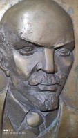 Bronze v. Marked by Róbert Csíkszentmihályi I. Lenin relief wall ornament wall picture gallery