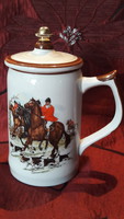 Equestrian, Beagles Hunter Ceramic Jar Special (m2436)