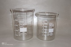 Simax laboratóriumi üveg mérő edény 1000 ml 800ml együtt jelzett
