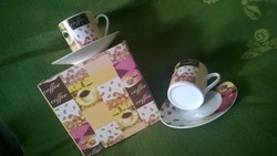 2 sz-es mokkás-kávés szett+doboza-új áru, ajándékba is